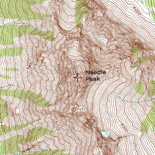 Topographic Map of Needle Peak, WA