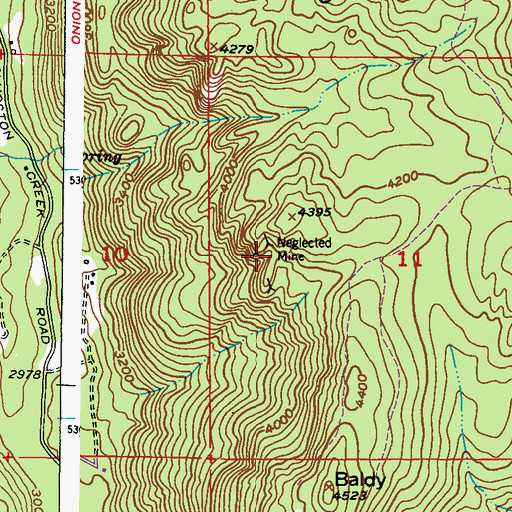Topographic Map of Neglected Mine, WA