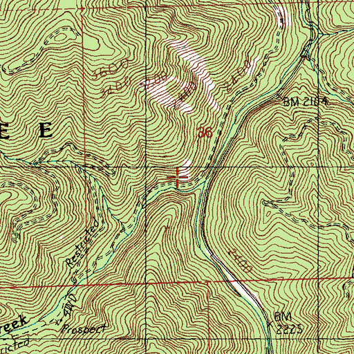 Topographic Map of Etienne Creek, WA
