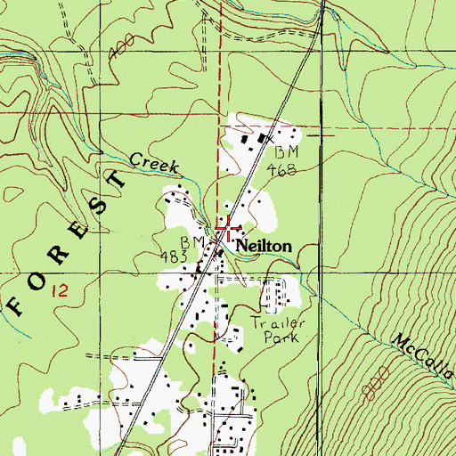 Topographic Map of Neilton, WA