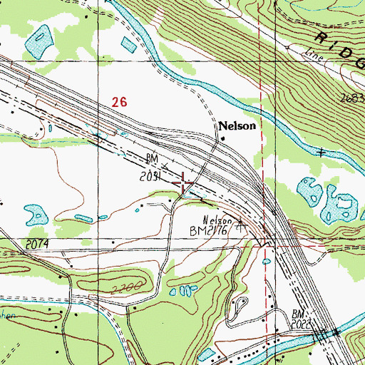Topographic Map of Nelson, WA