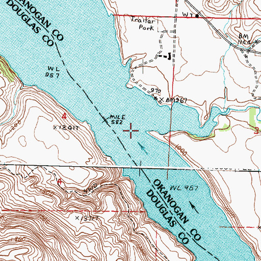 Topographic Map of Nespelem River, WA