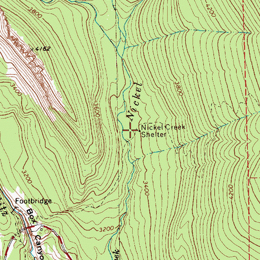 Topographic Map of Nickel Creek Shelter, WA