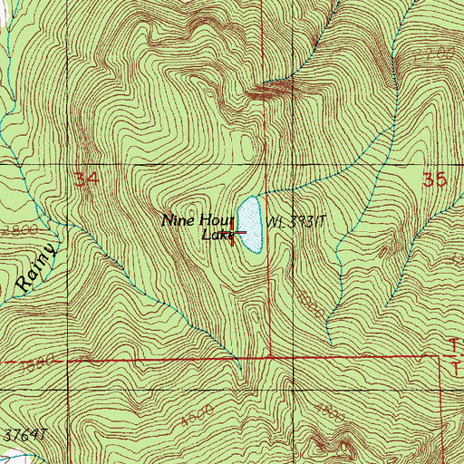 Topographic Map of Nine Hour Lake, WA