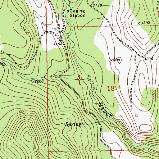 Topographic Map of Ninefoot Creek, WA