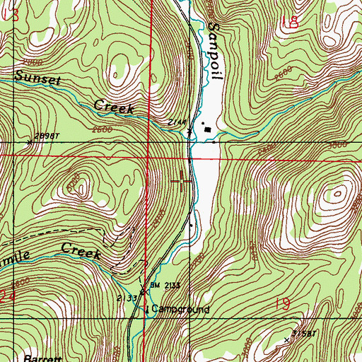 Topographic Map of Ninemile Creek, WA