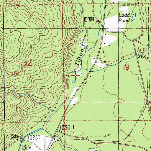 Topographic Map of Nineteen Creek, WA
