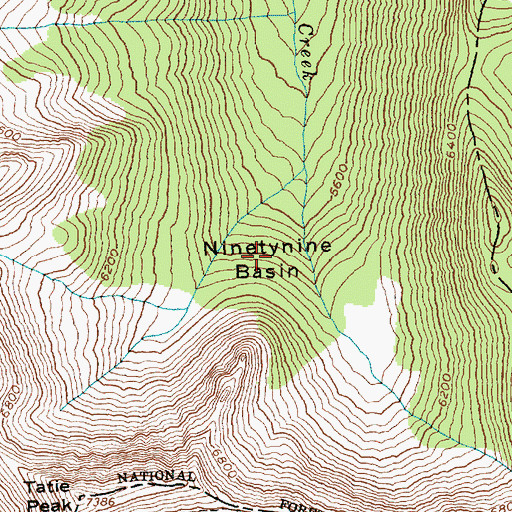 Topographic Map of Ninetynine Basin, WA