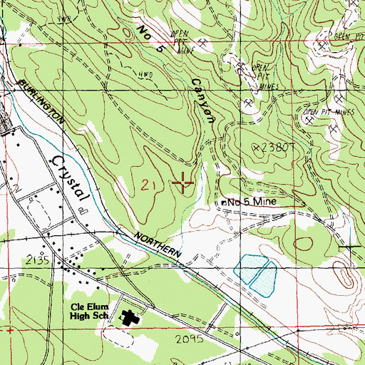 Topographic Map of Number 5 Canyon, WA