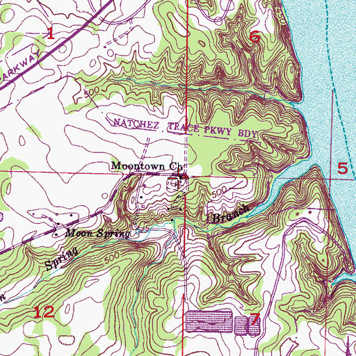 Topographic Map of Mhoontown United Methodist Church, AL
