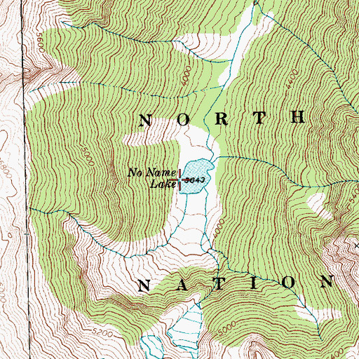 Topographic Map of Noname Lake, WA