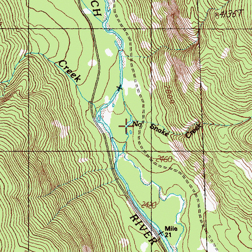 Topographic Map of No Snake Creek, WA