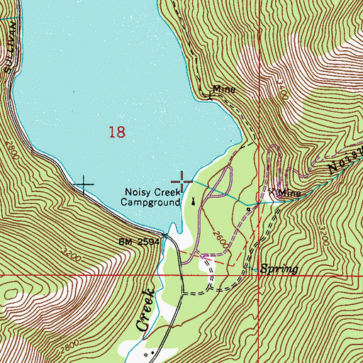 Topographic Map of Noisy Creek, WA