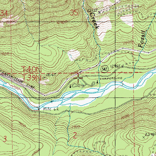 Topographic Map of Nooksack Campground, WA