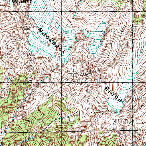 Topographic Map of Nooksack Ridge, WA