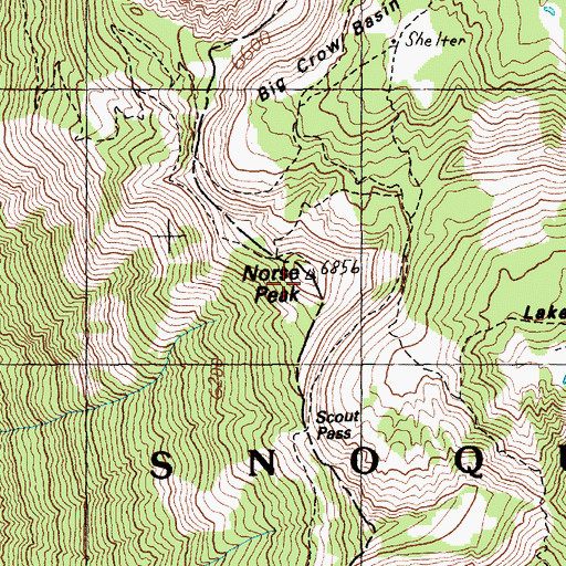 Topographic Map of Norse Peak, WA