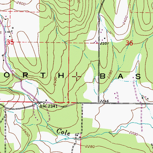 Topographic Map of North Basin, WA