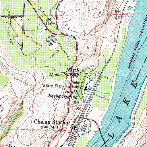 Topographic Map of North Beebe Spring, WA