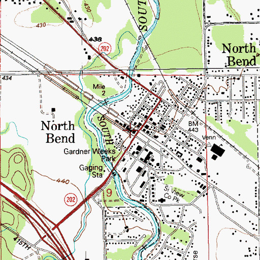 Topographic Map of North Bend, WA