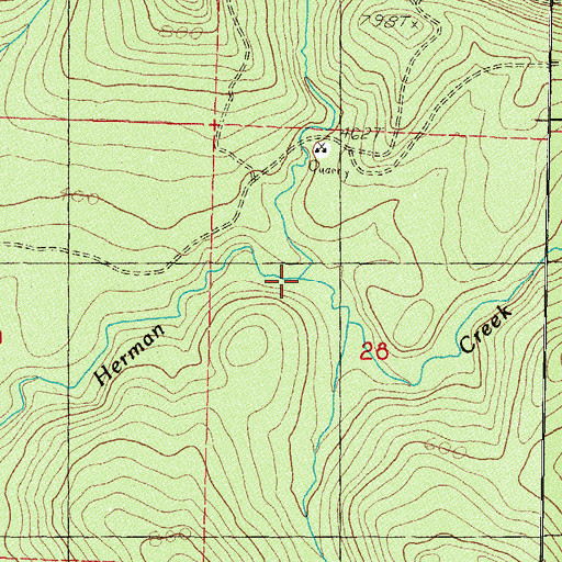 Topographic Map of North Branch Herman Creek, WA