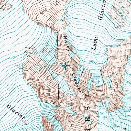 Topographic Map of North Cleaver, WA