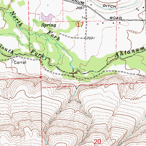 Topographic Map of North Fork Ahtanum Creek, WA