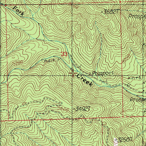 Topographic Map of North Fork Baker Creek, WA