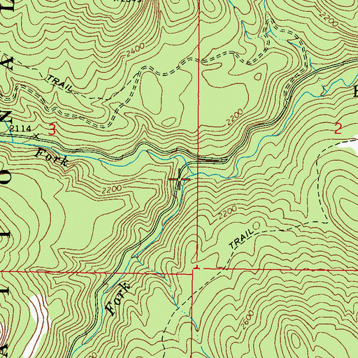 Topographic Map of North Fork Boulder Creek, WA