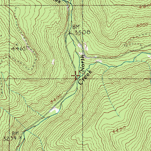 Topographic Map of North Fork Boulder Creek, WA