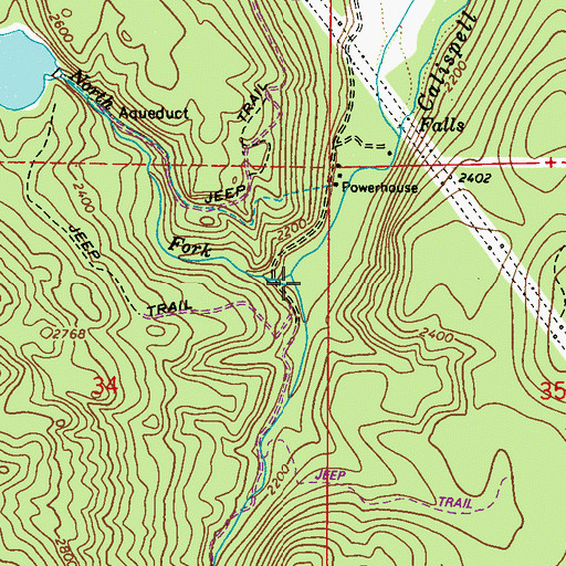 Topographic Map of North Fork Calispell Creek, WA