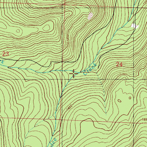 Topographic Map of North Fork Chickadee Creek, WA