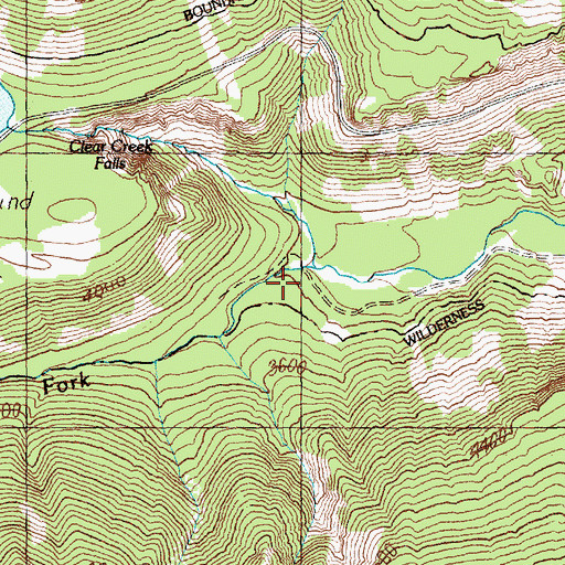 Topographic Map of North Fork Clear Creek, WA