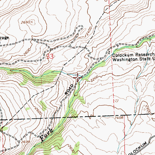 Topographic Map of North Fork Colockum Creek, WA
