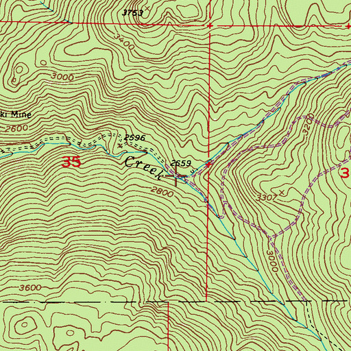Topographic Map of North Fork Currant Creek, WA