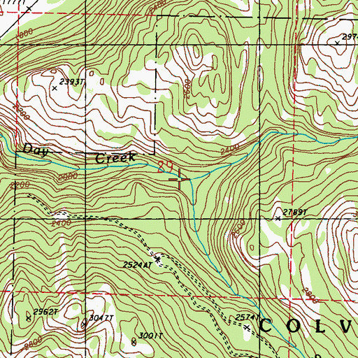 Topographic Map of North Fork Day Creek, WA