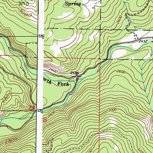Topographic Map of North Fork Deadman Creek, WA