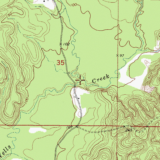 Topographic Map of Morgan Creek, AL