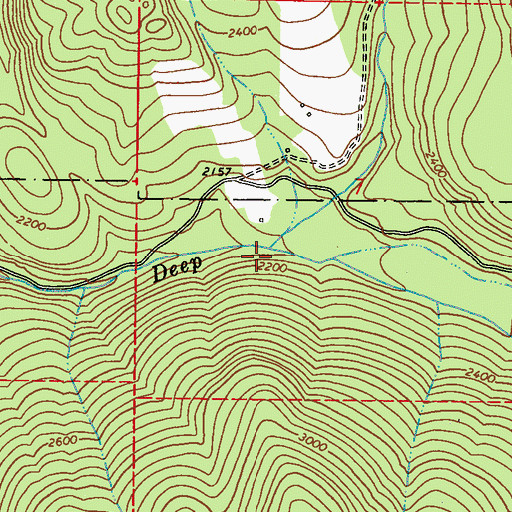 Topographic Map of North Fork Deep Creek, WA