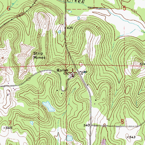 Topographic Map of Moriah Primitive Baptist Church, AL