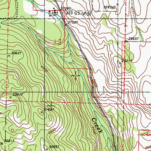 Topographic Map of North Fork Goosmus Creek, WA