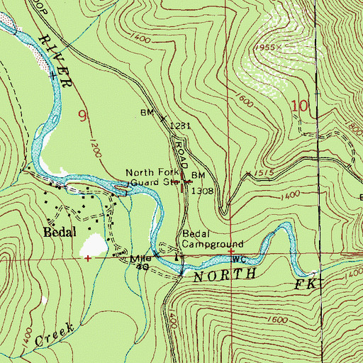 Topographic Map of North Fork Guard Station, WA