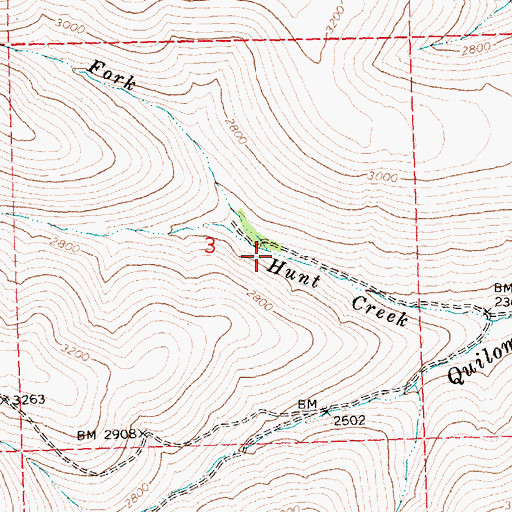 Topographic Map of North Fork Hunt Creek, WA