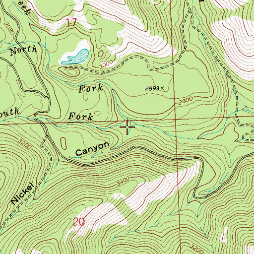 Topographic Map of North Fork Libby Creek, WA