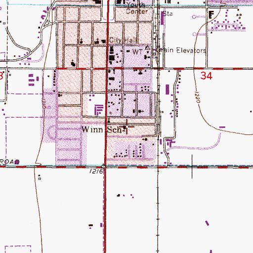 Topographic Map of Winn Center, AZ
