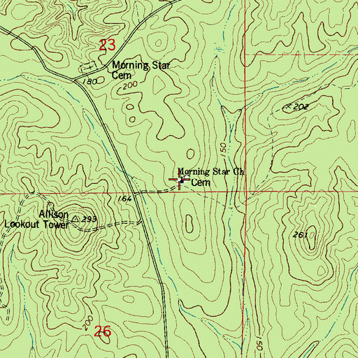 Topographic Map of Morning Star Baptist Church, AL