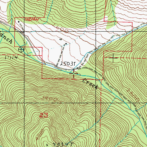 Topographic Map of North Fork Lone Ranch Creek, WA