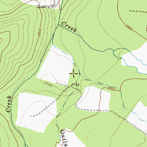 Topographic Map of North Fork Outlaw Creek, WA