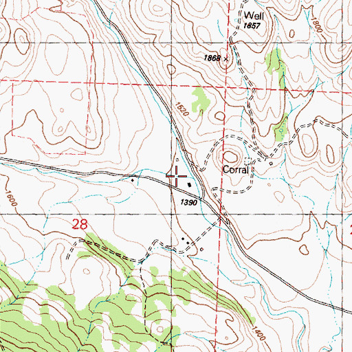 Topographic Map of North Fork Pine Creek, WA