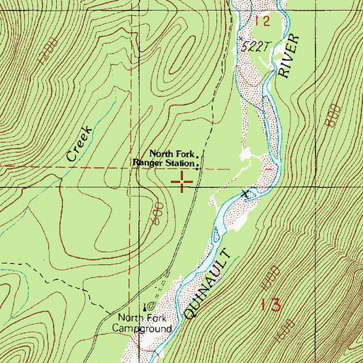 Topographic Map of North Fork Ranger Station, WA