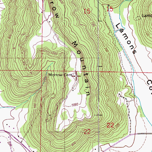 Topographic Map of Morrow Cemetery, AL